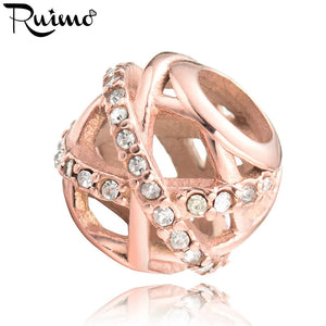 RUIMO Rose Jewelry Beads 5mm Hole Micro Insert Crystal Accessories