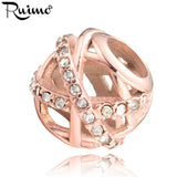 RUIMO Rose Jewelry Beads 5mm Hole Micro Insert Crystal Accessories