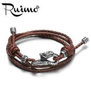RUIMO Snake Bracelet String Leather Wrap Rope Adjustable Hook Jewelry