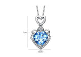 Purple Crystal Necklace Pendants Women Love Heart Girl Gift