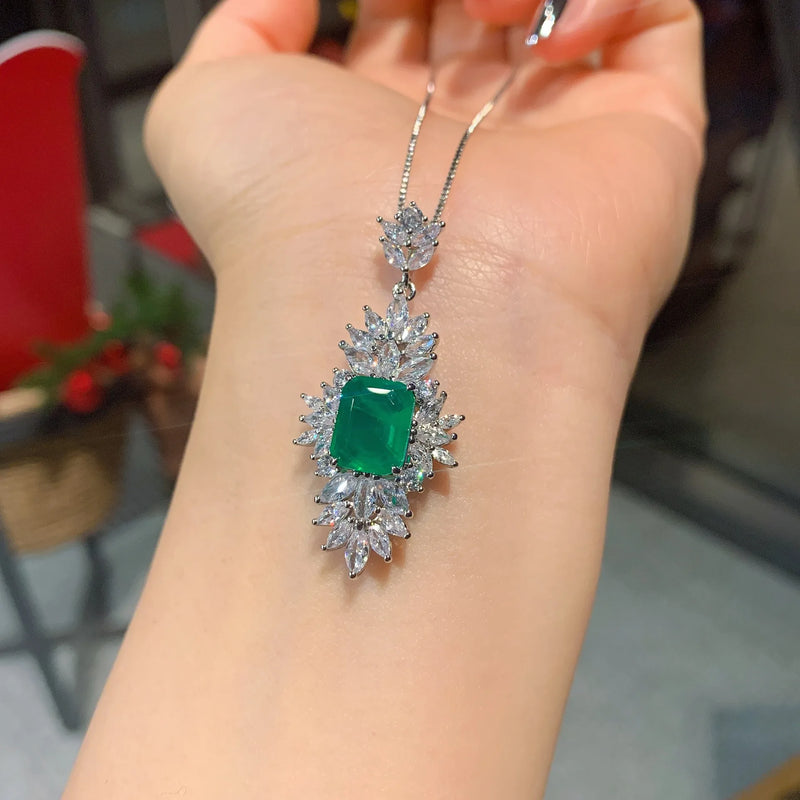 RUZZALLAT Paraiba Tourmaline Emerald Ruby Pendant Necklace