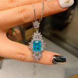RUZZALLAT Paraiba Tourmaline Emerald Ruby Pendant Necklace