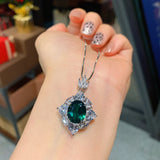 Paraiba Tourmaline Pendant Necklace Silver Charms Sweater Necklace with Chain