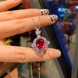 Paraiba Tourmaline Pendant Necklace Silver Charms Sweater Necklace with Chain