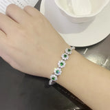 Elegant Silver Moissanite Zirconia Wedding Bangle Jewelry