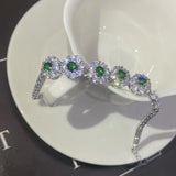Elegant Silver Moissanite Zirconia Wedding Bangle Jewelry