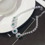 Elegant Silver Moissanite Zirconia Wedding Bangle Jewelry