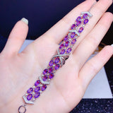 Silver Amethyst Bracelet Tennis Bangle for Women