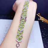 Silver Amethyst Bracelet Tennis Bangle for Women