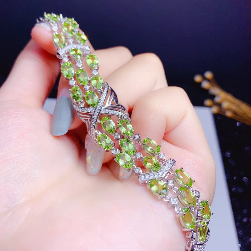 Silver Amethyst Bracelet Tennis Bangle for Women