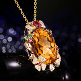 Champagne CZ Pendant Necklace Charms
