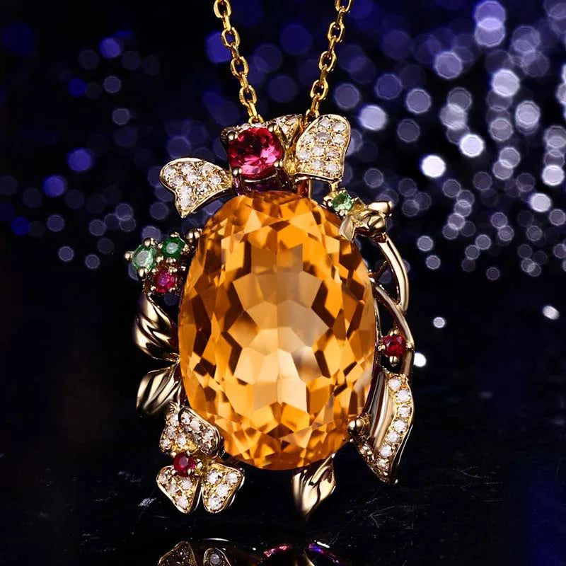 Champagne CZ Pendant Necklace Charms