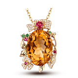 Champagne CZ Pendant Necklace Charms