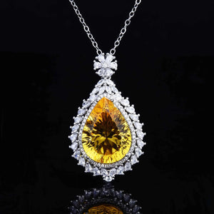 Vintage CZ Gemstone Necklace Silver Clavicle Chain for Ladies