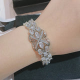 Micro Pave Lab Sapphire Bracelet for Women, Girls Party Jewelry