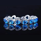 Heart Shape CZ Tennis Bracelet Silver Love Jewelry