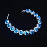 Heart Shape CZ Tennis Bracelet Silver Love Jewelry