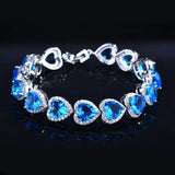 Heart Shape CZ Tennis Bracelet Silver Love Jewelry