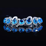 Heart Shape CZ Tennis Bracelet Silver Love Jewelry