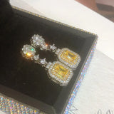 Princess Cut Lab Diamond Drop Earrings Wedding Jewelry