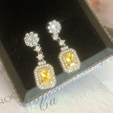 Princess Cut Lab Diamond Drop Earrings Wedding Jewelry