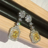 Princess Cut Lab Diamond Drop Earrings Wedding Jewelry