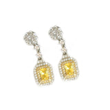Princess Cut Lab Diamond Drop Earrings Wedding Jewelry