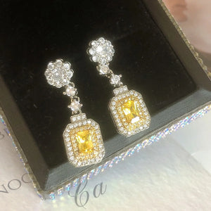 Princess Cut Lab Diamond Drop Earrings Wedding Jewelry