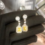 Princess Cut Lab Diamond Drop Earrings Wedding Jewelry
