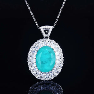Vintage Paraiba Tourmaline Stone Pendant Necklace