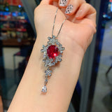 10*12mm Paraiba Tourmaline Lab Emerald Lab Ruby Lab Sapphire Pendant Necklace