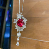 10*12mm Paraiba Tourmaline Lab Emerald Lab Ruby Lab Sapphire Pendant Necklace