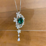 10*12mm Paraiba Tourmaline Lab Emerald Lab Ruby Lab Sapphire Pendant Necklace