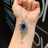 10*12mm Paraiba Tourmaline Lab Emerald Lab Ruby Lab Sapphire Pendant Necklace