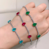 Water Drop Paraiba Tourmaline Emerald Stone Bracelet