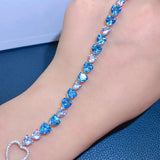 Heart CZ Tennis Bracelet Silver for Women