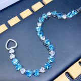 Heart CZ Tennis Bracelet Silver for Women