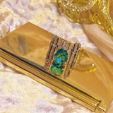 Water Drop Emerald Wedding Ring Green Zirconia Retro Finger Rings