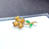 Four Leaf Clover Necklace with Lab Emerald Pendant