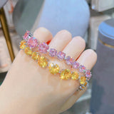 Zircon Crystal Silver Bracelet Bangle for Women