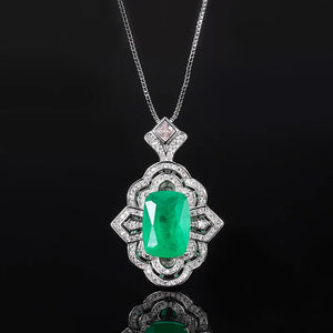 Paraiba Gemstone Pendant Necklace Vintage Chokers Chain