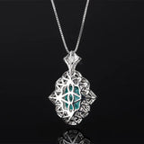 Paraiba Gemstone Pendant Necklace Vintage Chokers Chain