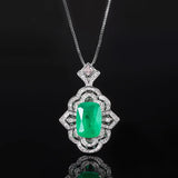 Paraiba Gemstone Pendant Necklace Vintage Chokers Chain
