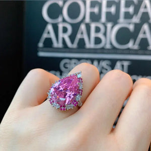 Pink CZ Wedding Bands Ring Silver Open Ring Jewelry