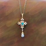 Antique Jewelry Freshwater Pearls Turquoise Neck Choker Vintage Necklace