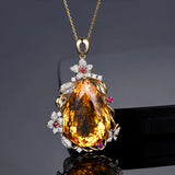 Bohemia Style Water Drop CZ Pendant Necklace