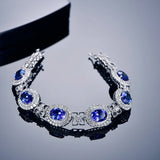 Lab Sapphire Bracelet Silver Charm Tennis Bracelets