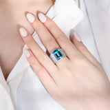 Silver Eternity Promise Finger Ring Wide AAAAA CZ Wedding Bridal Gift