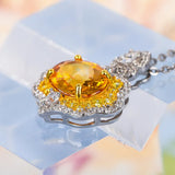 Yellow CZ Pendant Necklace with Charm Crystal Jewelry Wholesale