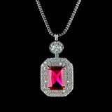 Lab Emerald Pendant Necklace for Women